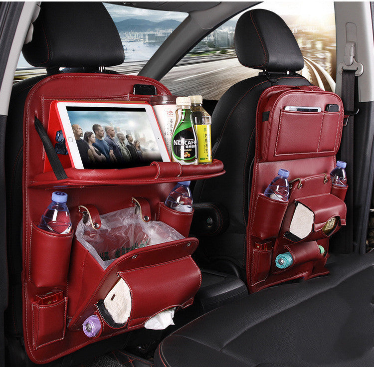 Back Car Seat Leather Tray