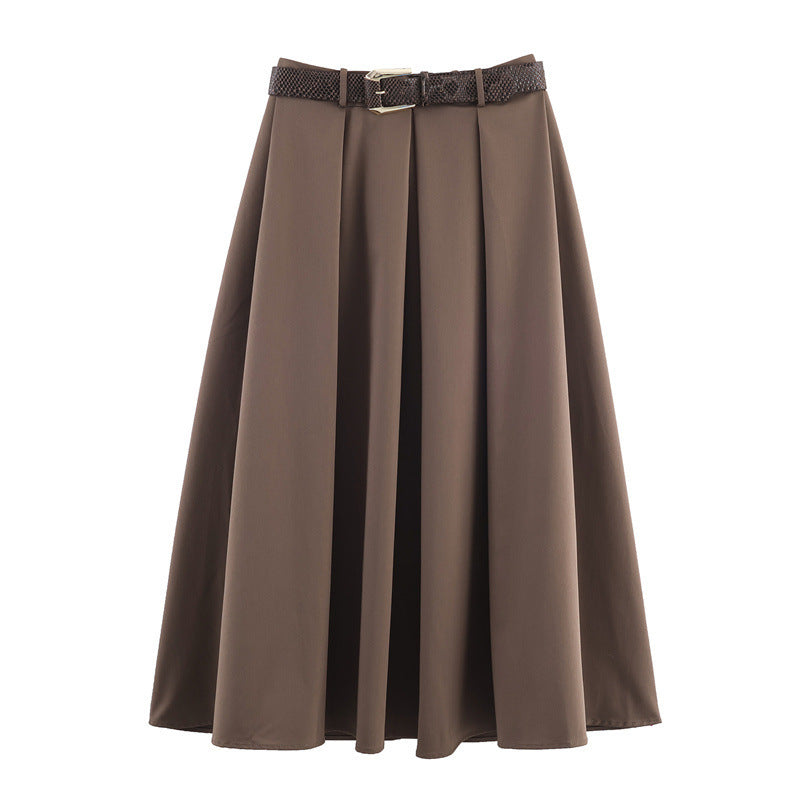 Elegant Belted Cape Sleeve Midi Dress