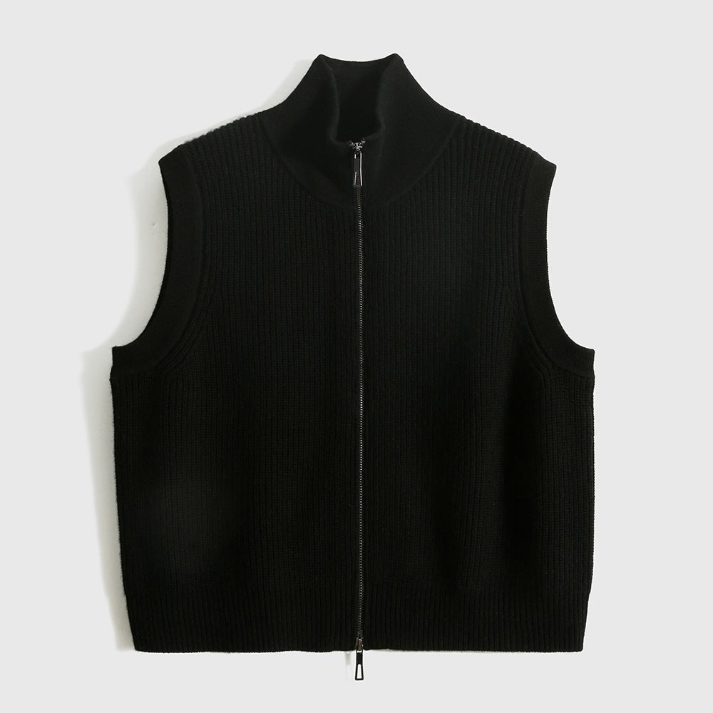 Women's Wool Loose-Knit Cardigan Vest