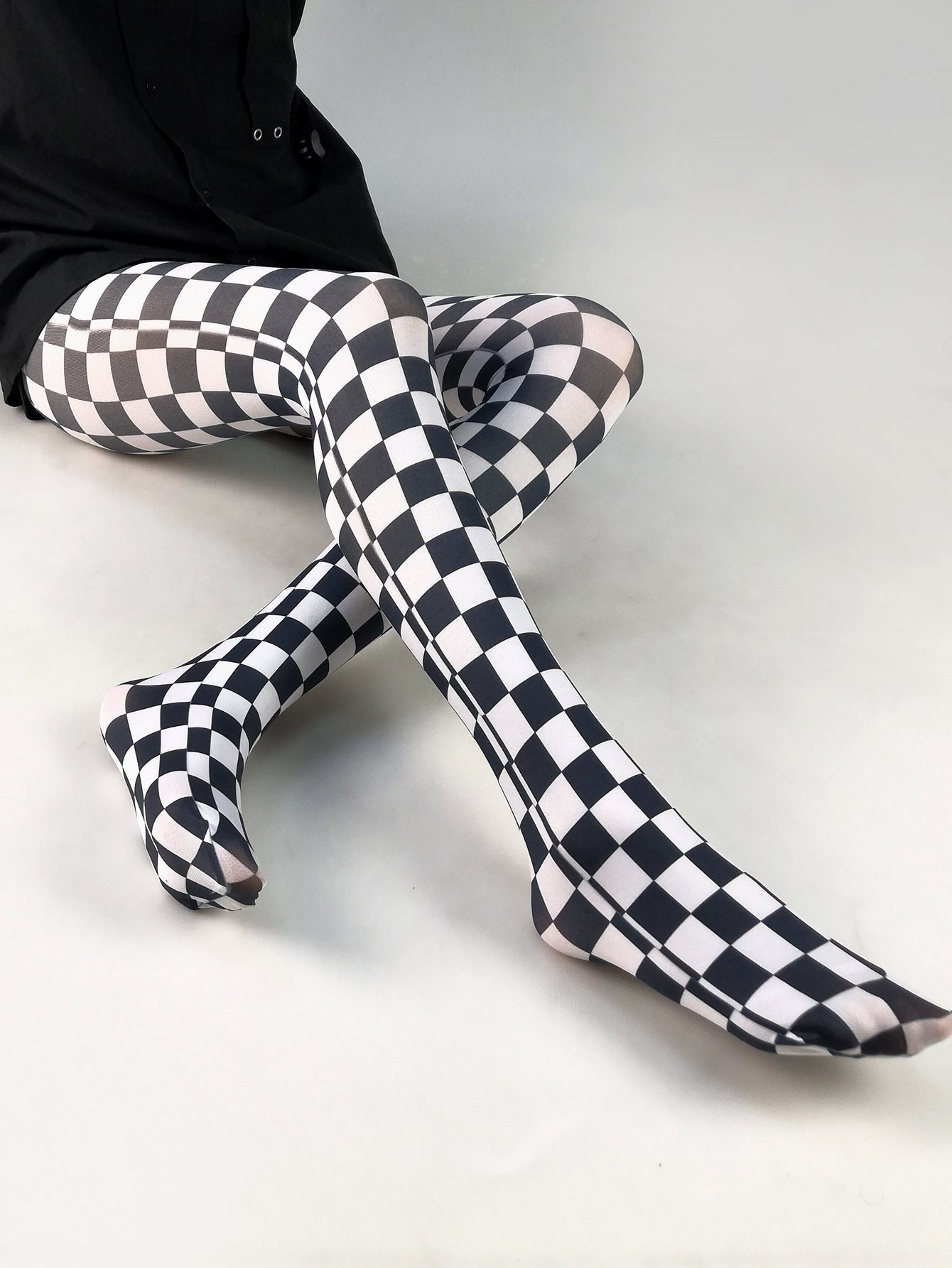 Women's Japanese Color Rose Printed Pantyhose