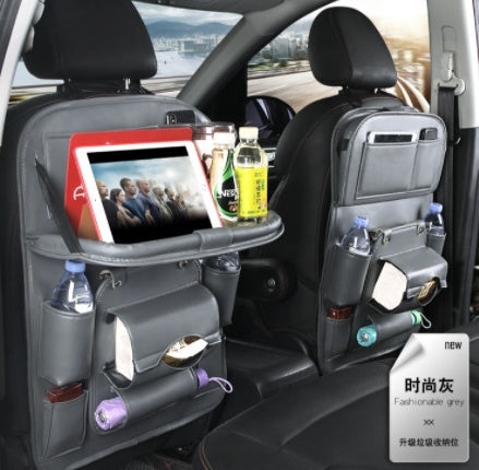 Back Car Seat Leather Tray