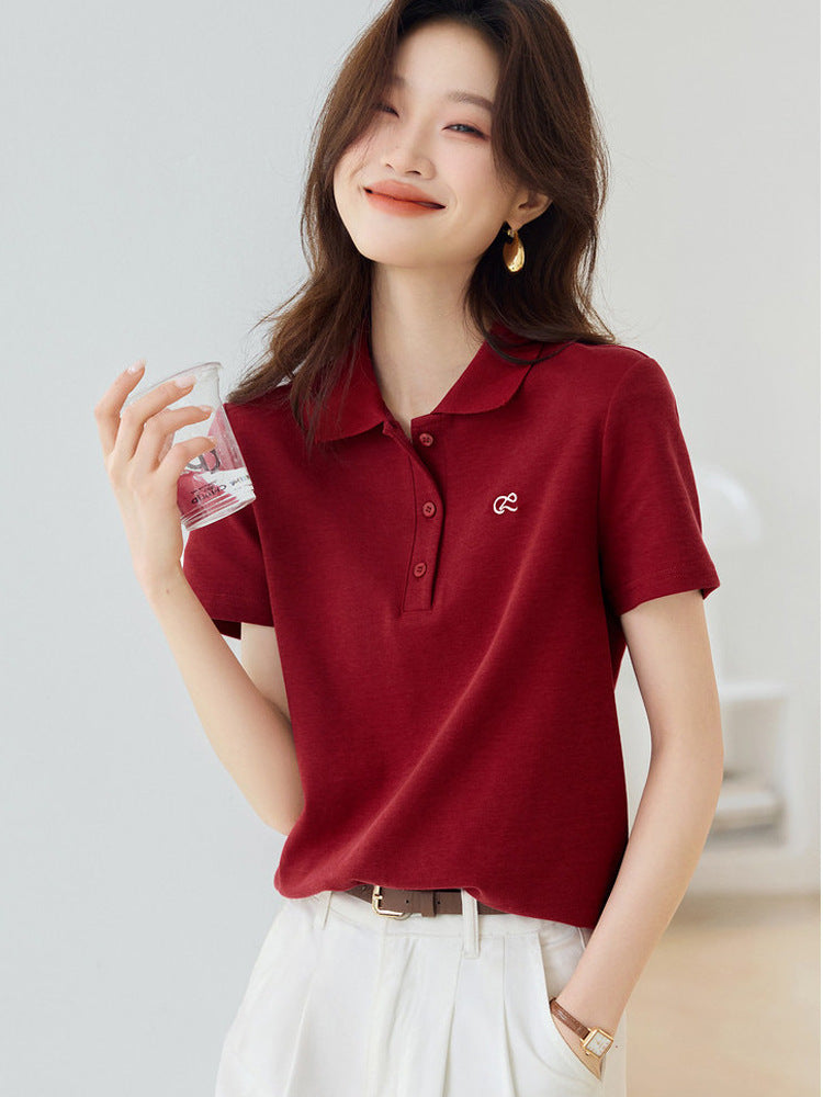 Sweet Youth-boosting Chic Polo Shirt With A Turn-down Collar