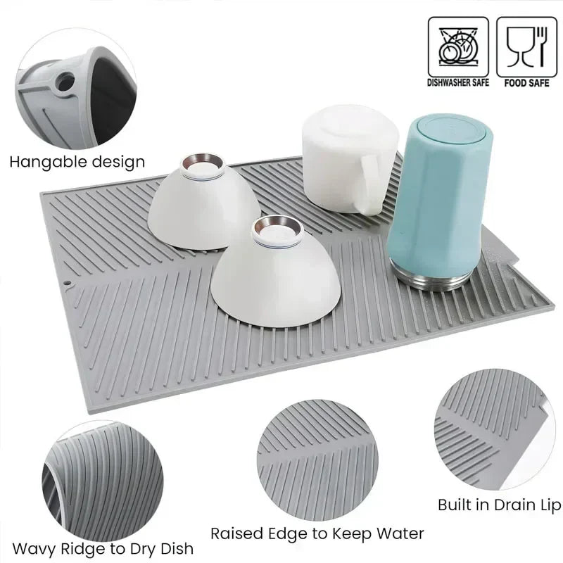Silicone Drain Mat Three Models Bar Insulation Mat Bar Sink Drain Food Utensil Mat Kitchen Decoration Silicone Mat Accessories