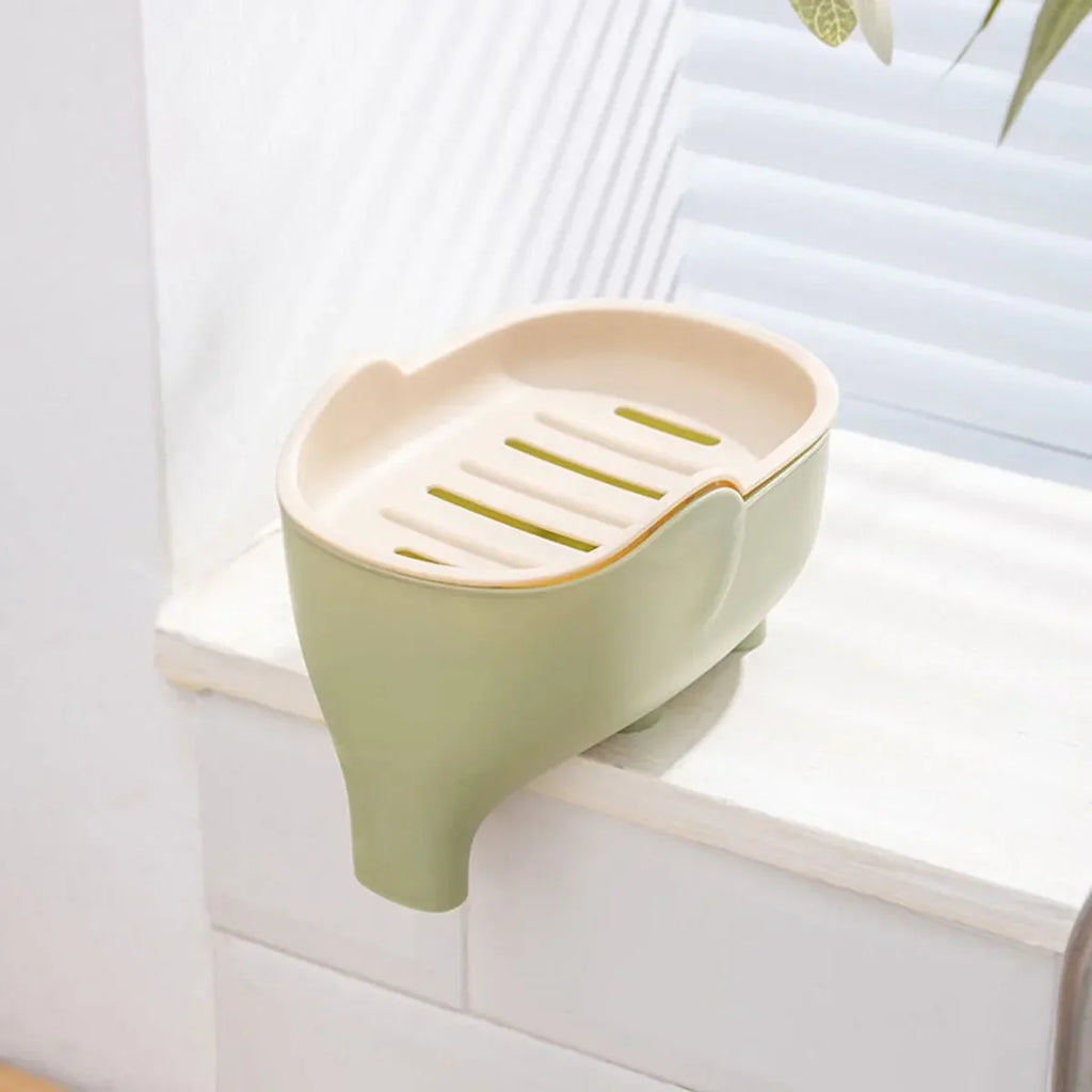 Creative Double-Layer Elephant Soap Holder & Drainer