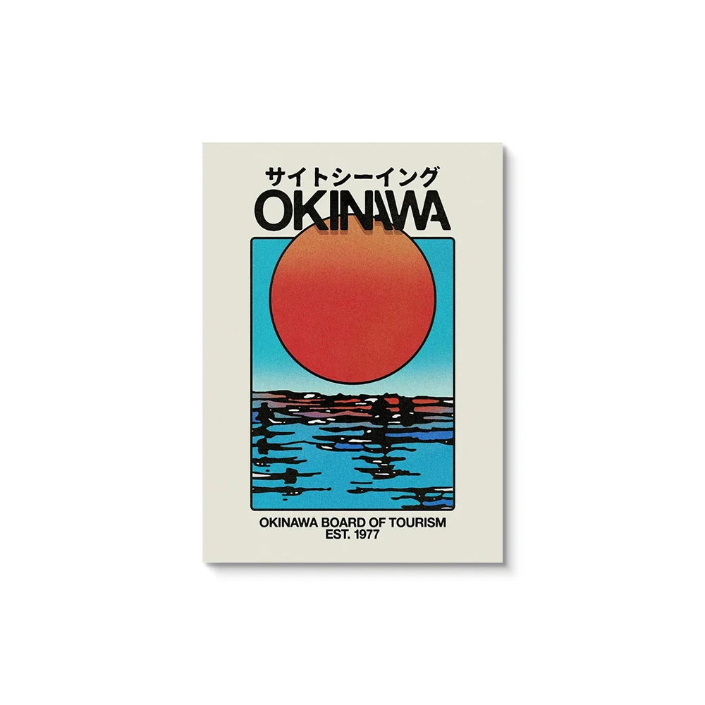 Japan Okinawa Travel Green Willow Tree Canvas Poster Abstract Open Your Mind Wall Art Prints for Modern Living Room Home Decor