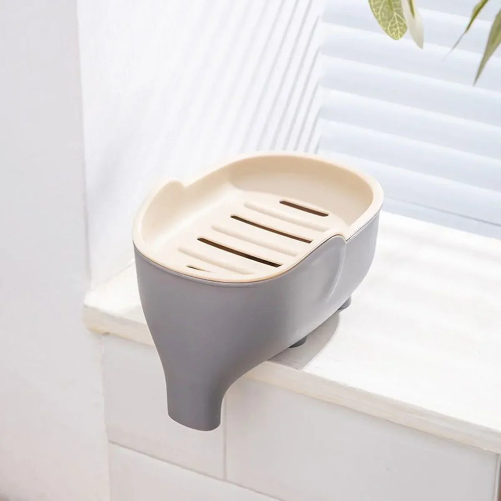 Creative Double-Layer Elephant Soap Holder & Drainer