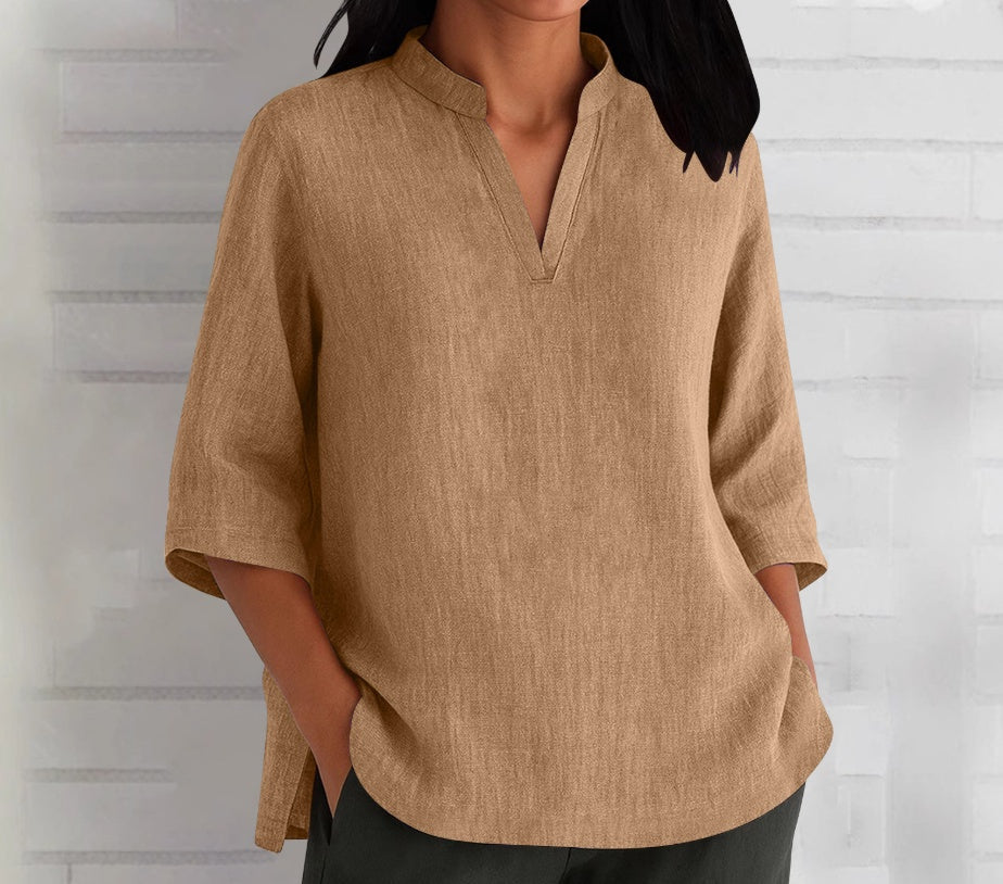 Women's Linen-Cotton Short-Sleeve T-Shirts