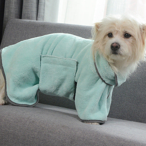 Microfiber Pet Absorbent Towel | Quick-Dry Dog Bathrobe for Dogs & Cats