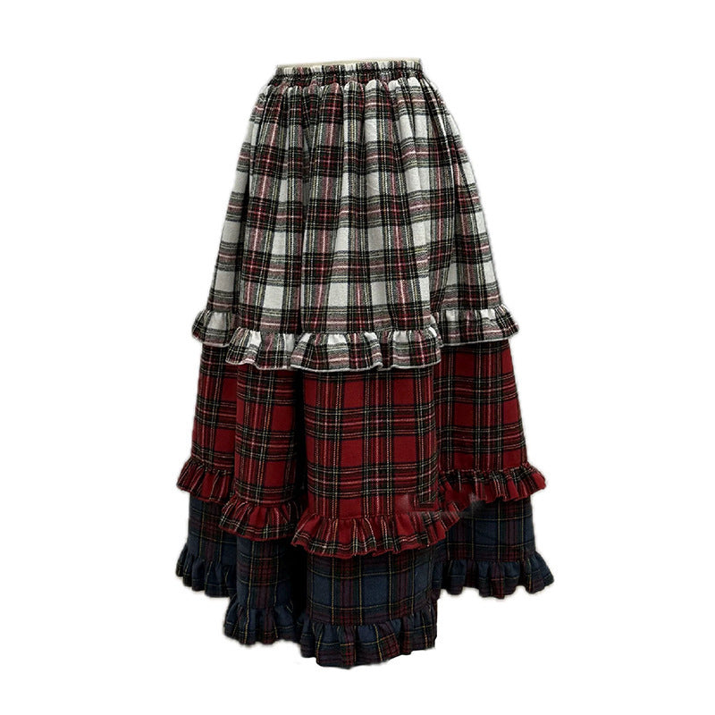 Women's Retro American Style Gradient Lace Skirt