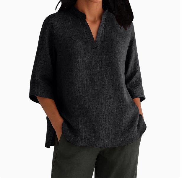 Women's Linen-Cotton Short-Sleeve T-Shirts