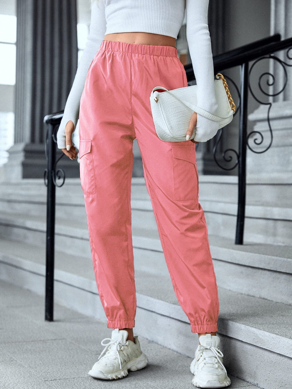 Women's Multi-Pocket Skinny Casual Trousers